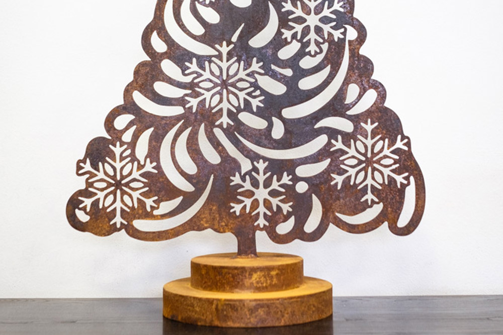 Sagoma albero di Natale in acciaio corten